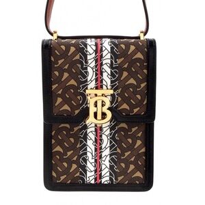 Burberry crossbody bag in monogrammed canvas and leather